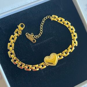18k Gold Plated Stainless Steel Heart Bracelet